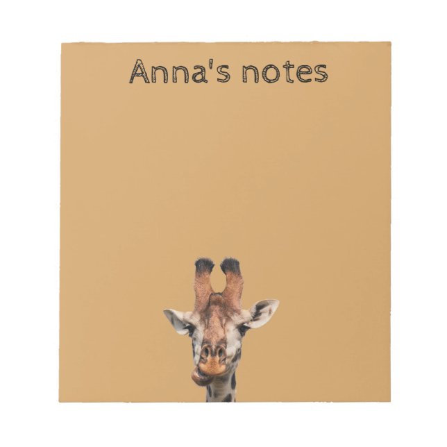 Lustige Giraffe Notizblock (Vorderseite)
