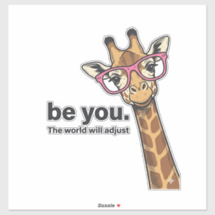 Lustige Giraffe Sei Du Vintage Gravur Shirt Design Aufkleber