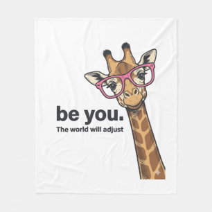 Lustige Giraffe Sei Du Vintage Gravur Shirt Design Fleecedecke