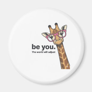 Lustige Giraffe Sei Du Vintage Gravur Shirt Design Magnet