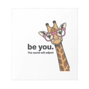 Lustige Giraffe Sei Du Vintage Gravur Shirt Design Notizblock