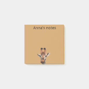 lustige Giraffe und brauner Hintergrund,benutzerde Post-it Klebezettel