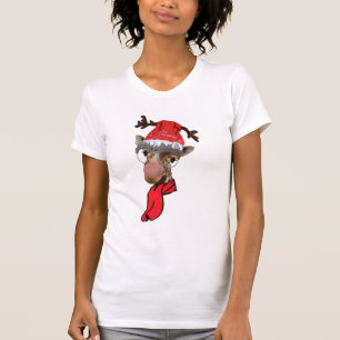 lustige Giraffe Weihnachten T - Shirt Design