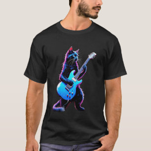 Lustige Gitarre Katze Fels Katz spielt Gitarre T-Shirt