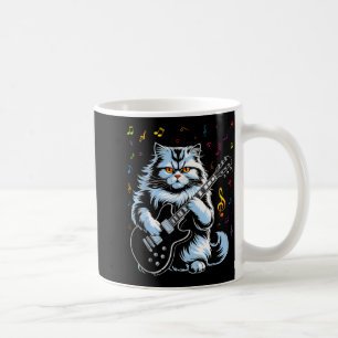 Lustige Gitarrenkatze Rockspielend Kaffeetasse