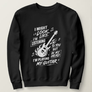 Lustige Gitarristin, die in meinem Kopf Gitarre sp Sweatshirt