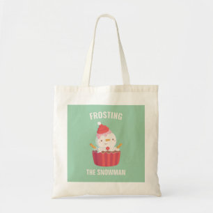 Lustige Glasur Der Schneemann Cupcake Wortspiel Tragetasche