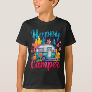 Lustige glückliche Camper-Camping-Ausrüstung-Anhän T-Shirt