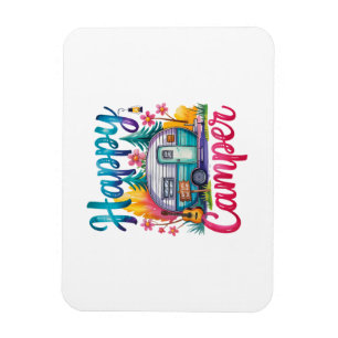 Lustige glückliche Camper Camping Bekleidung Anhän Magnet