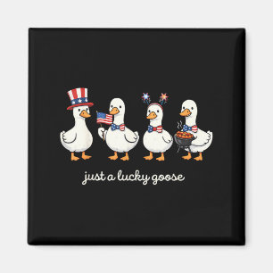 Lustige glückliche Gans Patriotisch 4. Juli Süße E Magnet