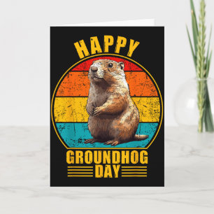 Lustige glückliche Groundhog Day 2025 Dekorationen Karte