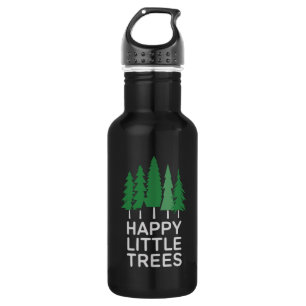 Lustige glückliche kleine Bäume Geschenke Camping  Edelstahlflasche
