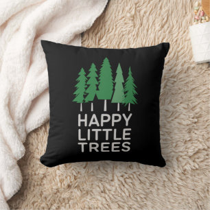 Lustige glückliche kleine Bäume Geschenke Camping Kissen