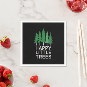 Lustige glückliche kleine Bäume Geschenke Camping Serviette