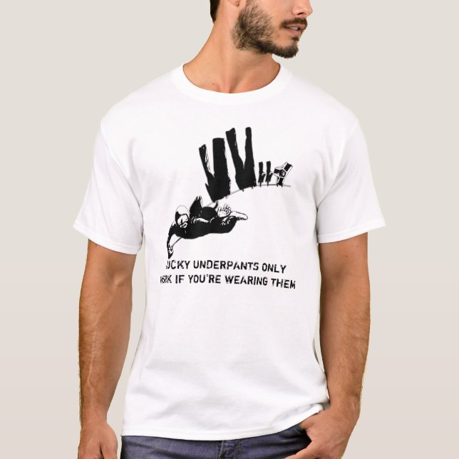 Lustige glückliche skydiving Unterhosen T-Shirt (Vorderseite)