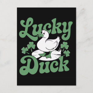 Lustige Glücksgans St. Patricks Day Design Feiertagspostkarte