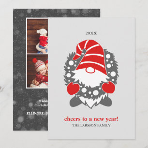 Lustige Gnome   Weißes Weihnachten Neujahr 2 Foto