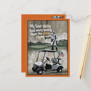 Lustige Golf Anti-Trump Postkarte