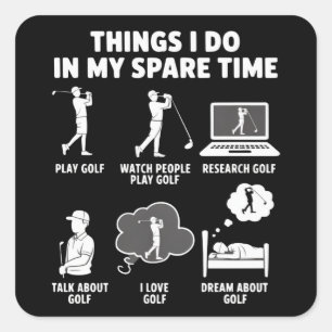 Lustige Golf Liebhaber Coach Geschenke Papa Opa Go Quadratischer Aufkleber
