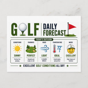 Lustige Golf-Spruch-Wettervorhersage  Postkarte