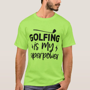Lustige Golf-Superkraft-Wortkunst T-Shirt