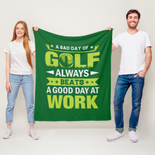 Lustige Golfliebhaber Wortkunst Fleecedecke