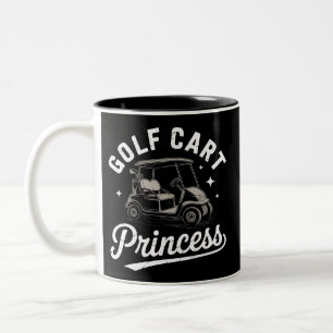 Lustige Golfwagenprinzessin Sarkastische Golfspiel Zweifarbige Tasse