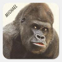 Lustige Gorilla-Nameaufkleber
