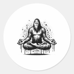 Lustige Graffiti-Sasquatch-Yoga Bigfoot beim Yoga Runder Aufkleber