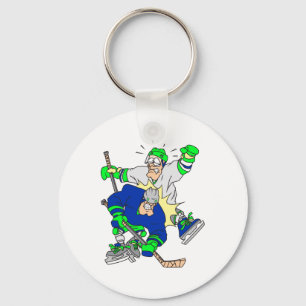 lustige Grafik eines Eishockey-Zusammenstoßes Schlüsselanhänger