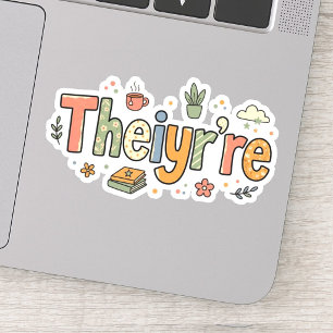 Lustige Grammatik: Theiyr're Their There They're Aufkleber