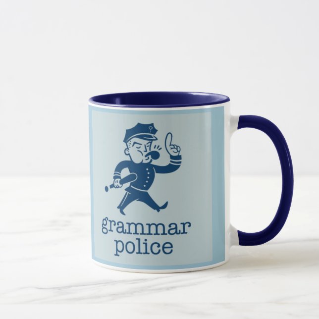 lustige Grammatikpolizei entwirft Tasse (Rechts)