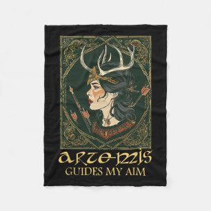 Lustige griechische Göttin Artemis Jagd auf Hirsch Fleecedecke