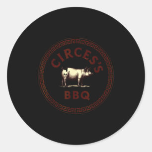 Lustige griechische Mythologie Circe's BBQ-Abenteu Runder Aufkleber