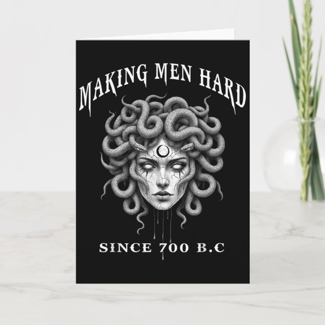 Lustige griechische Mythologie Medusa macht Männer Karte (Vorderseite)