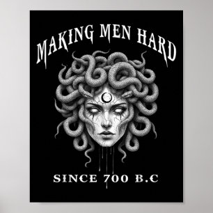 Lustige griechische Mythologie Medusa macht Männer Poster