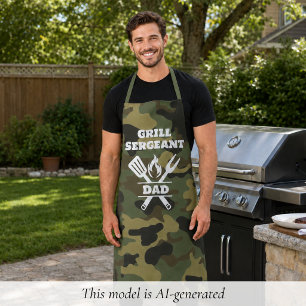 Lustige Grill Sergeant Camo-Schürze Schürze