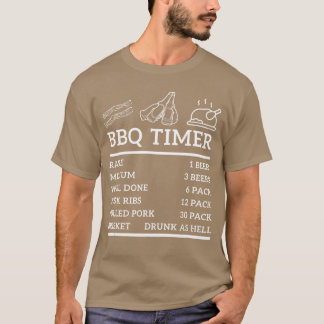 Lustige Grill-Sprüche BBQ-Timer Bbq-Bier-Grill-Vat T-Shirt