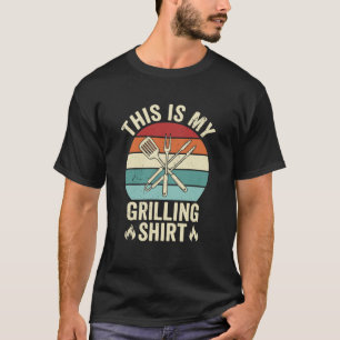 Lustige Grill-Zitat Retro-Sonnenuntergang BBQ Koch T-Shirt