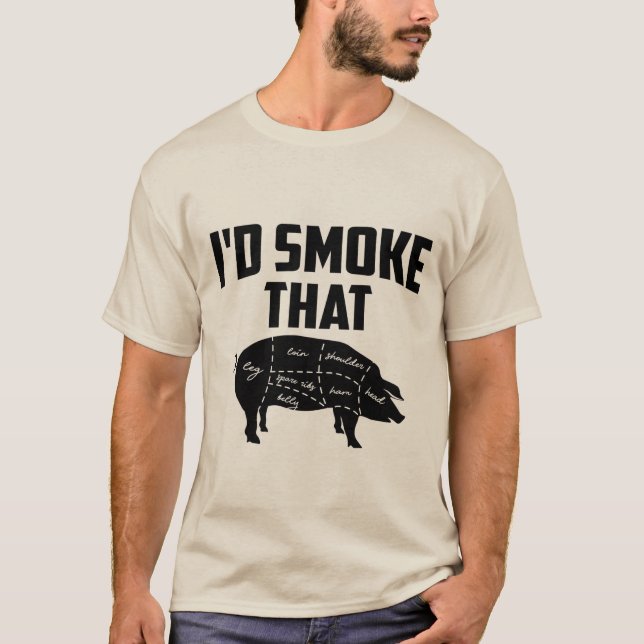 lustige Grillen-Schwein-Wortart T-Shirt (Vorderseite)