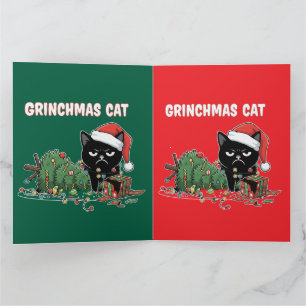 Lustige Grinchmas Katze Grumpy Schwarze Katze We Karte