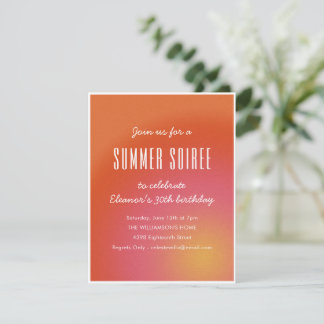 Lustige Groovy Orange Sommer Soiree 30. Geburtstag Einladung