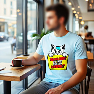 Lustige großartige Katze Gelbe Karte Fußball Schie T-Shirt