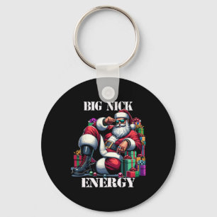 Lustige große Nick-Energie Lustiger Weihnachtsmann Schlüsselanhänger
