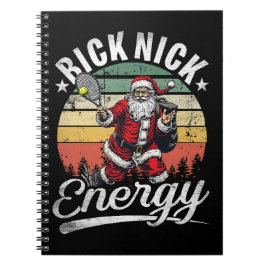 Lustige große Nick-Energie Weihnachtsmann Tennis W Notizblock