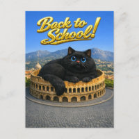Lustige große schwarze Katze Römisches Kolosseum Z