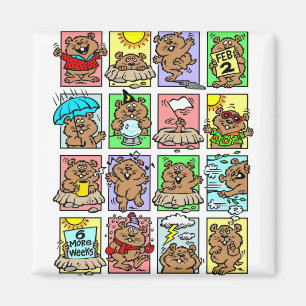Lustige Groundhog-Day-Cartoons Magnet