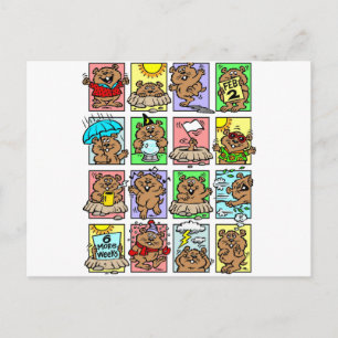 Lustige Groundhog-Day-Cartoons Postkarte