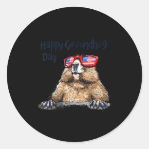Lustige Groundhog Day Dekorationen 2025 Groundhog  Runder Aufkleber