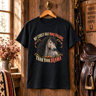 Lustige Grulla American Bashkir Lockenpferd Kunst T-Shirt
